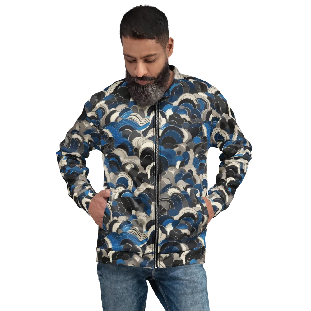 Blue Resonance on Bomber Jacket — Front