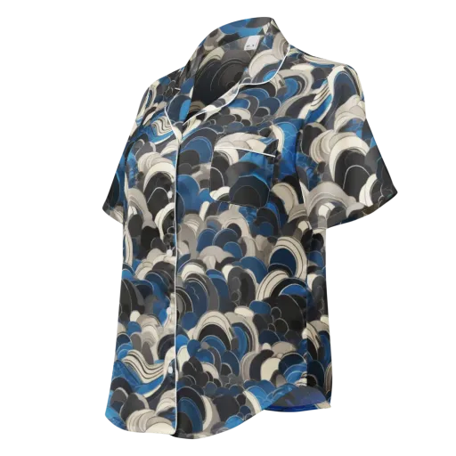 Blue Resonance on a Women's Short Sleeve Pajama Top