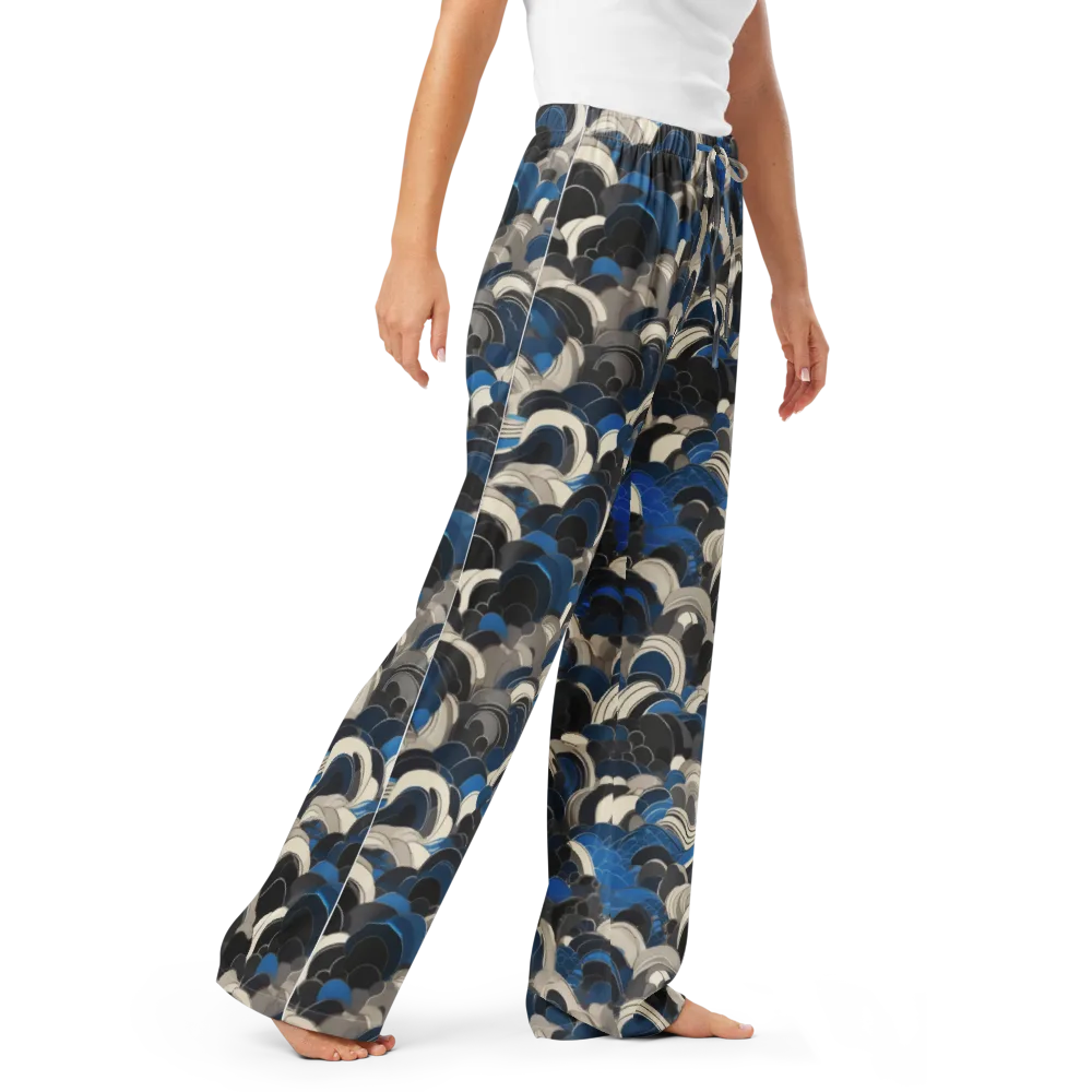 Blue Resonance on Women's Pajama Pants — Right Front