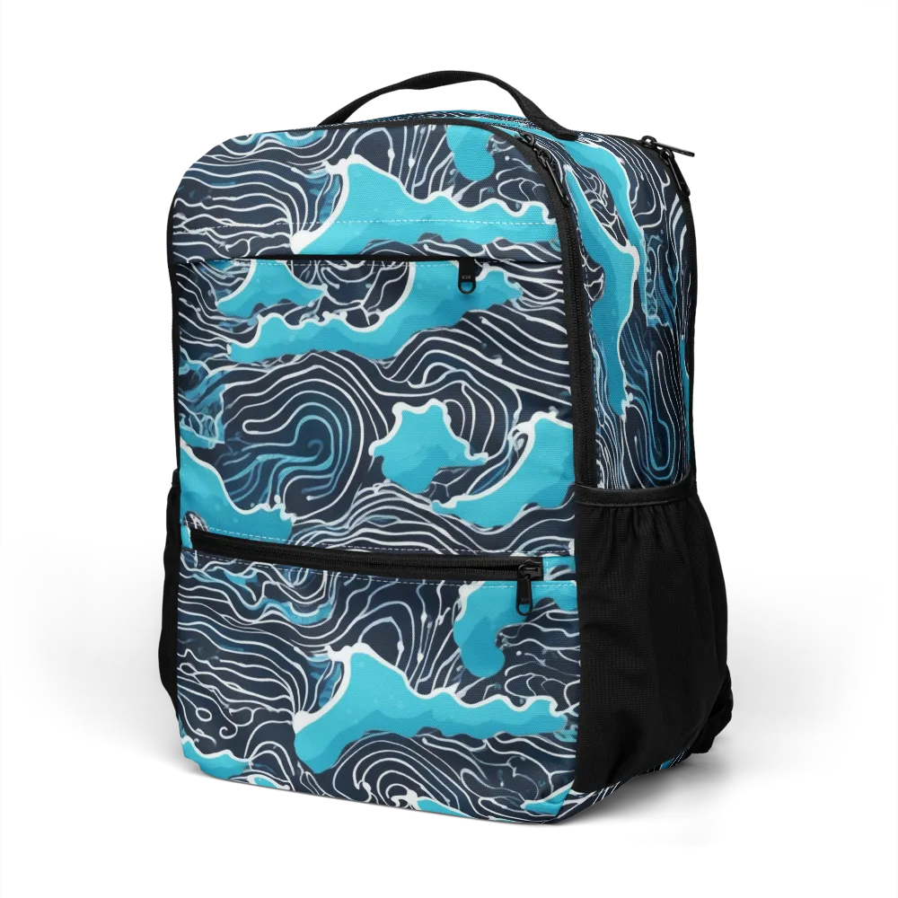Azure Undertow on Utility Backpack — Left Front