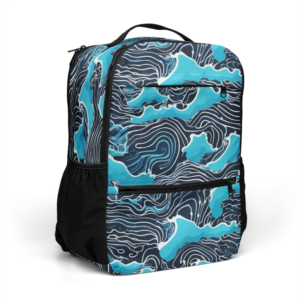 Azure Undertow on Utility Backpack — Right Front