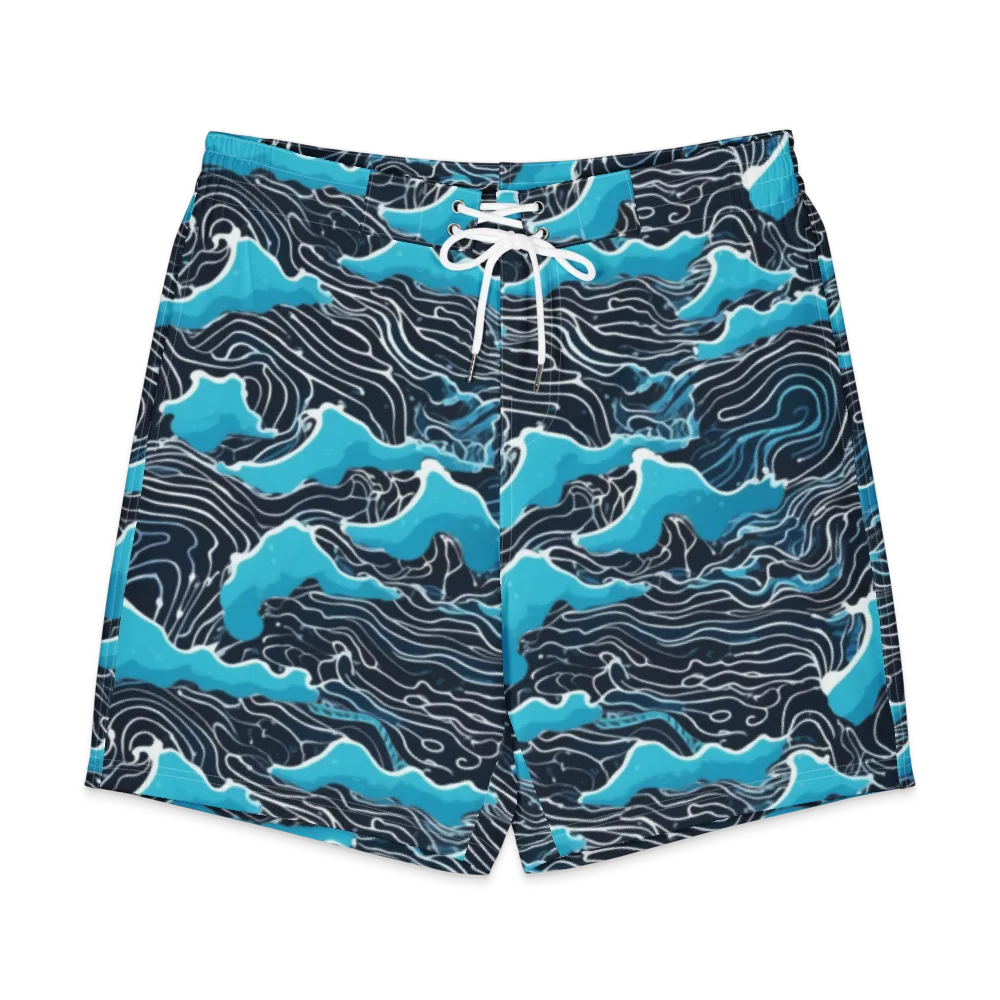 Azure Undertow on Men's Board Shorts — Front