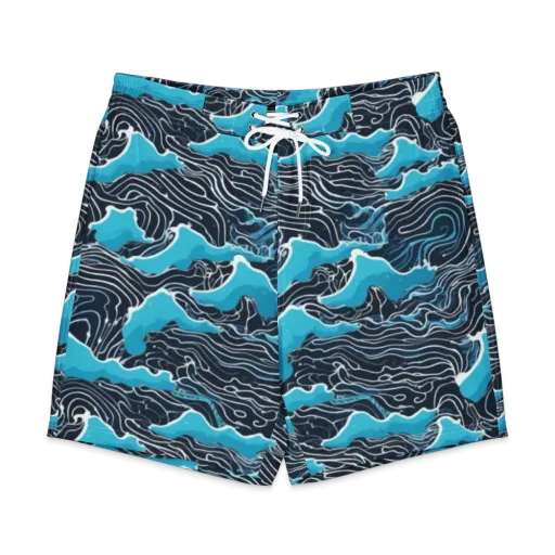 Azure Undertow on a Men's Board Shorts