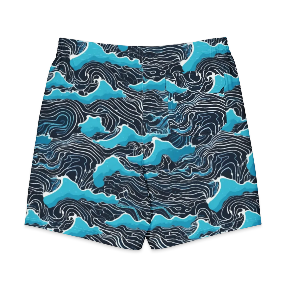 Azure Undertow on Men's Board Shorts — Back