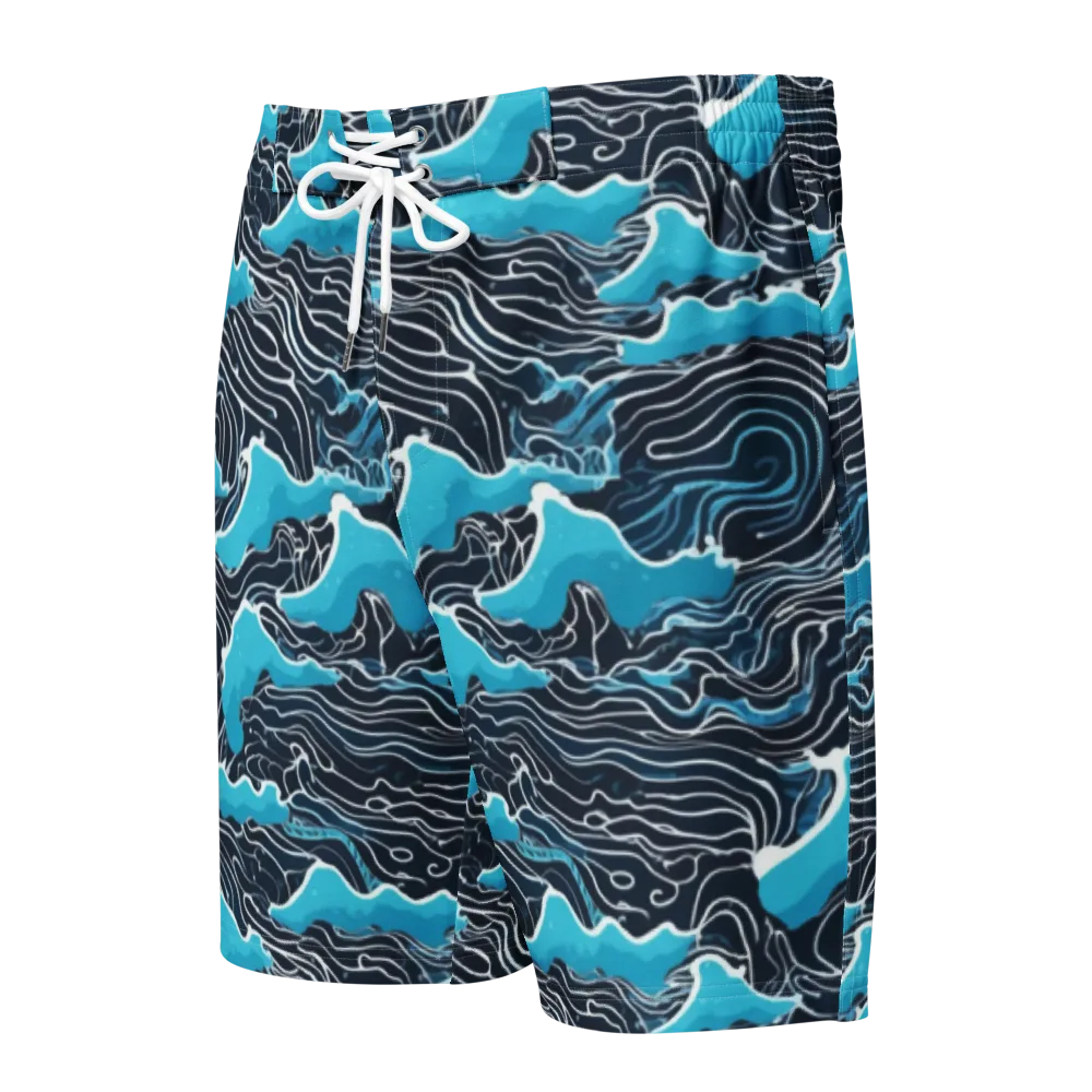 Azure Undertow on Men's Board Shorts — Front