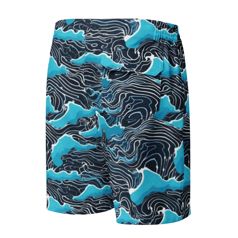 Azure Undertow on Men's Board Shorts — Back