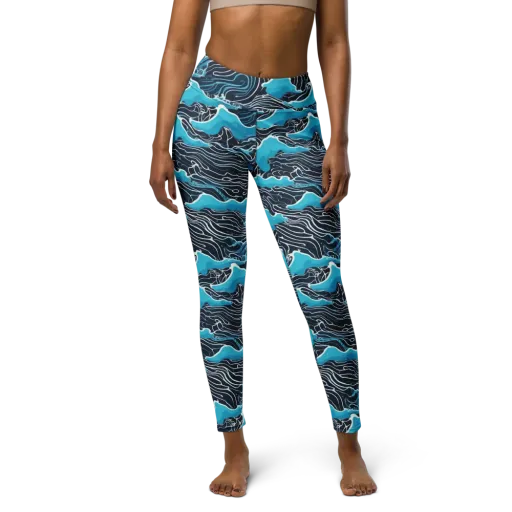 Azure Undertow on a Yoga Leggings