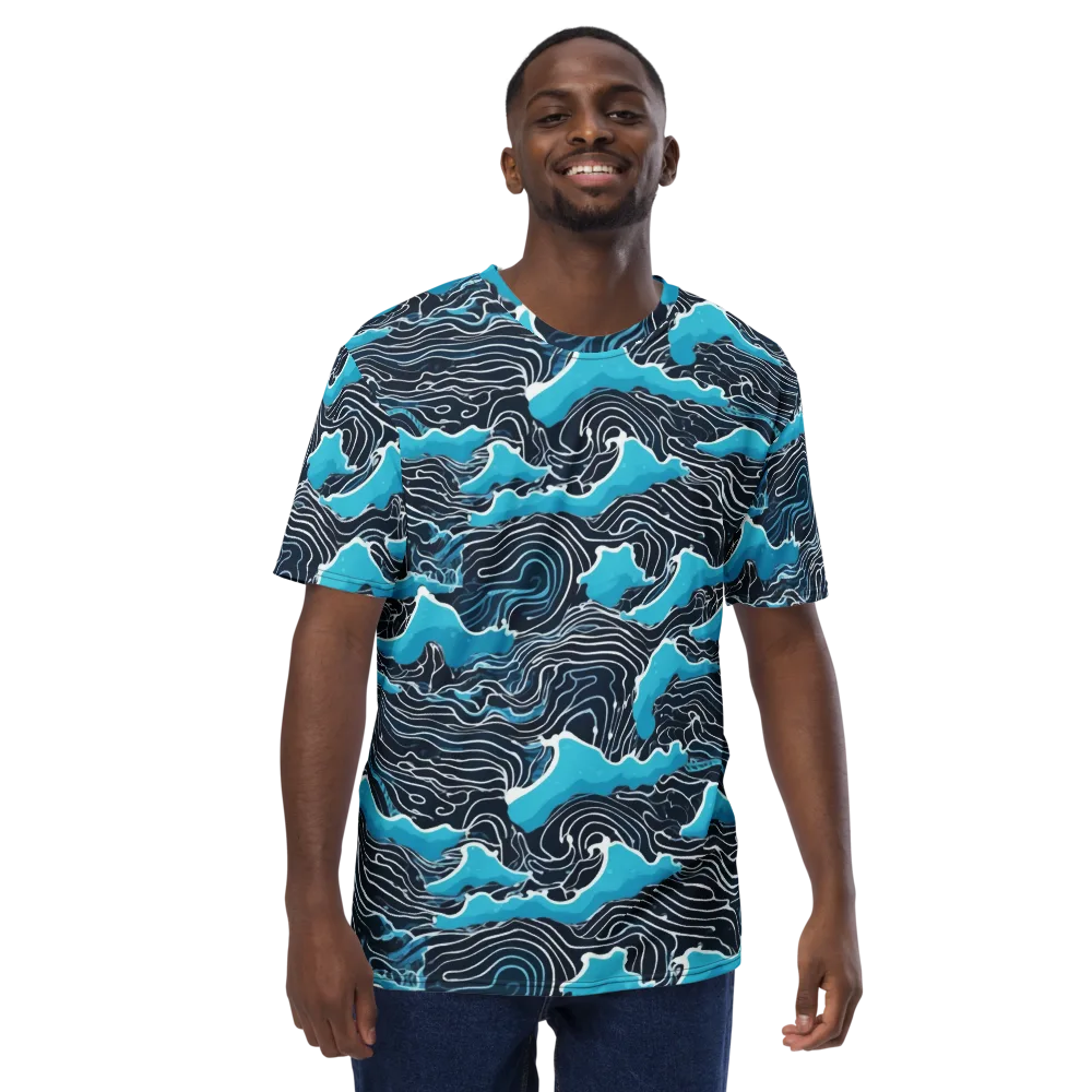 Azure Undertow on Men's Crew Neck T-Shirt — Front