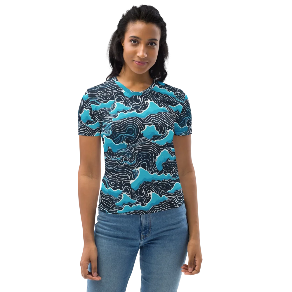 Azure Undertow on Women's Crew Neck T-Shirt — Front