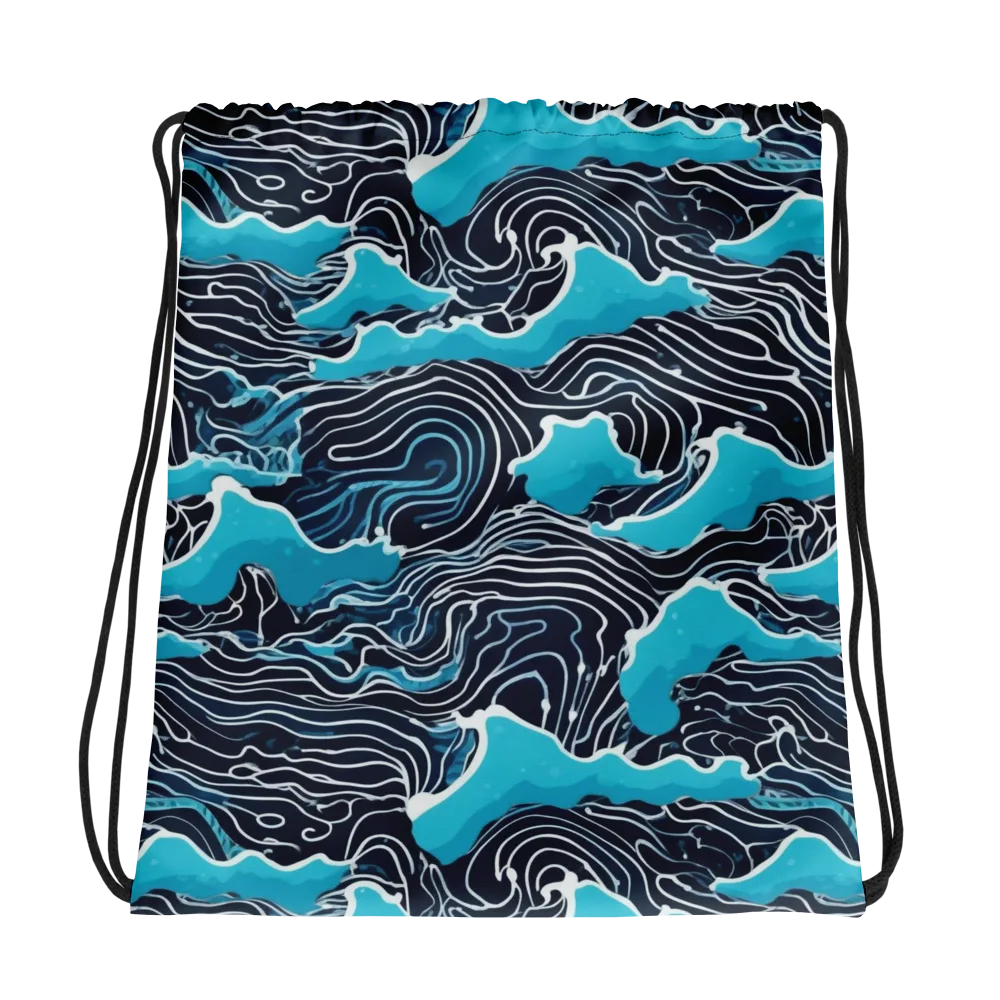Azure Undertow on Drawstring Bag — Photo