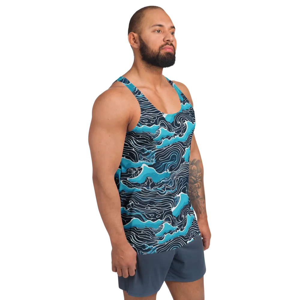 Azure Undertow on Men's Tank Top — Right Front