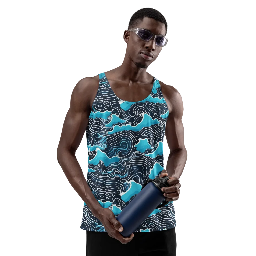 Azure Undertow on Men's Tank Top — Front