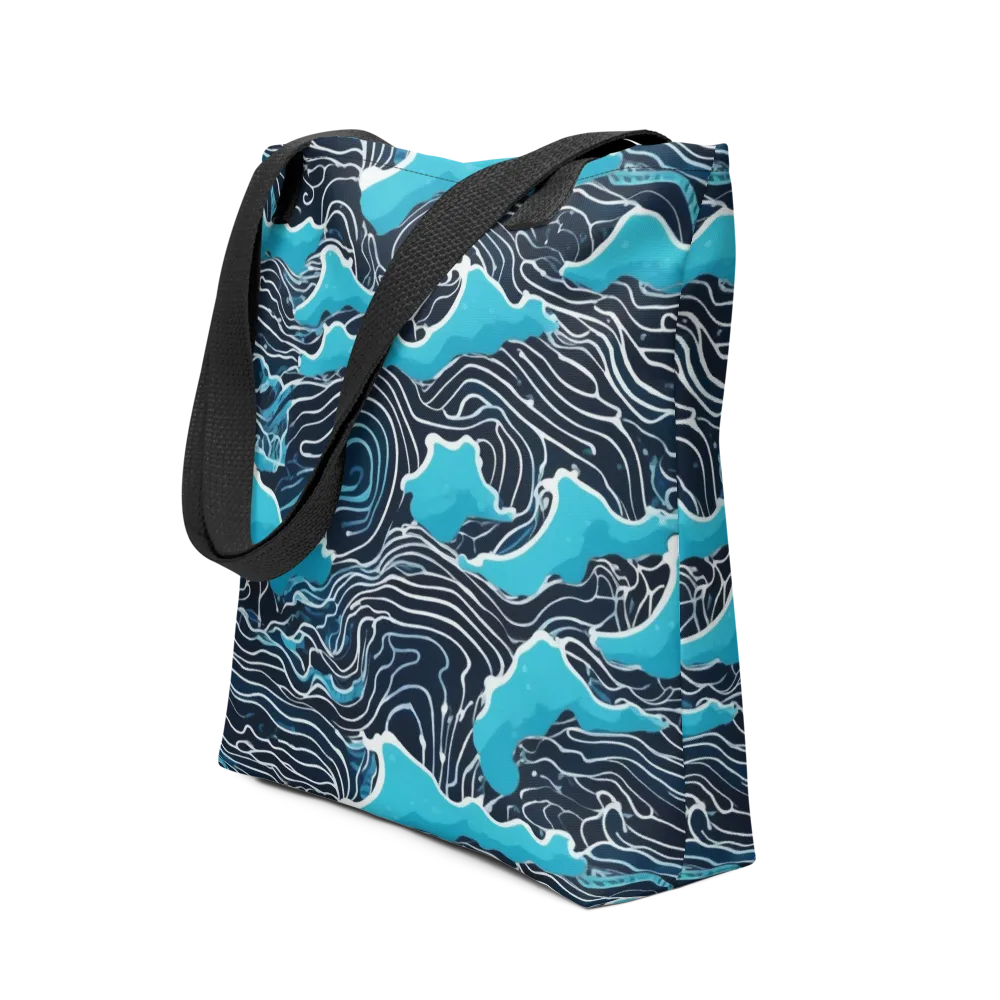 Azure Undertow on Tote Bag — Front