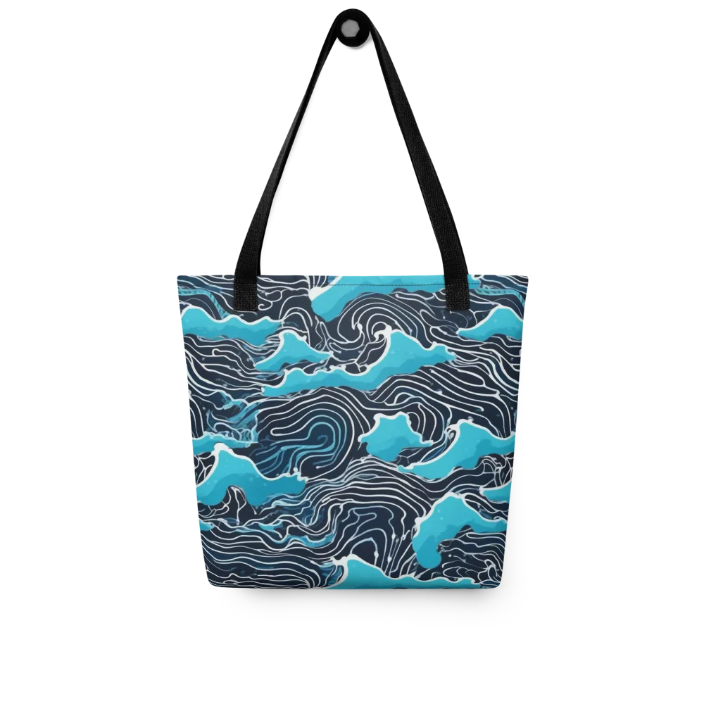 Azure Undertow on Tote Bag — Front