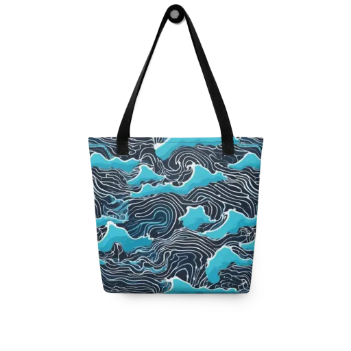 Azure Undertow on a Tote Bag