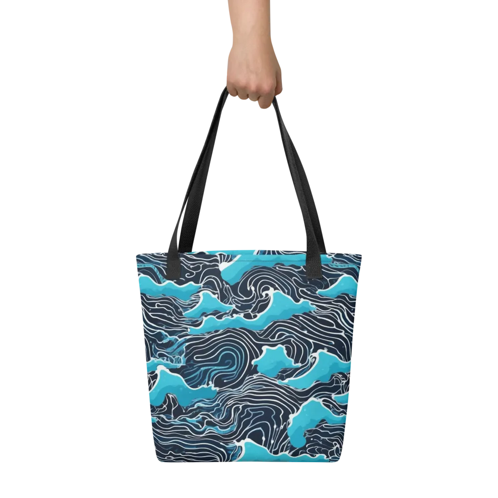 Azure Undertow on Tote Bag — Front