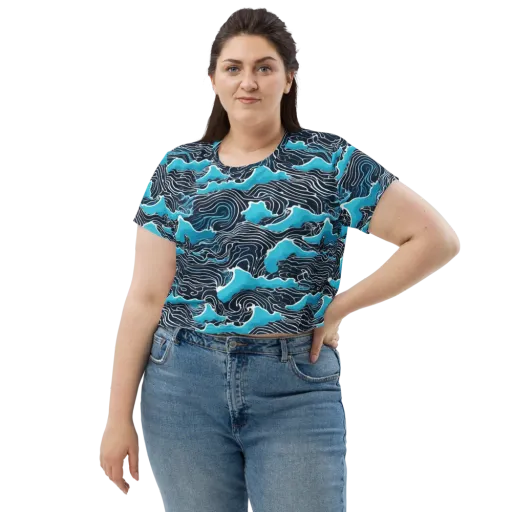 Azure Undertow on a Crop Tee