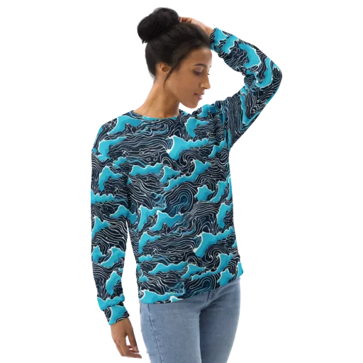 Azure Undertow on a Sweatshirt