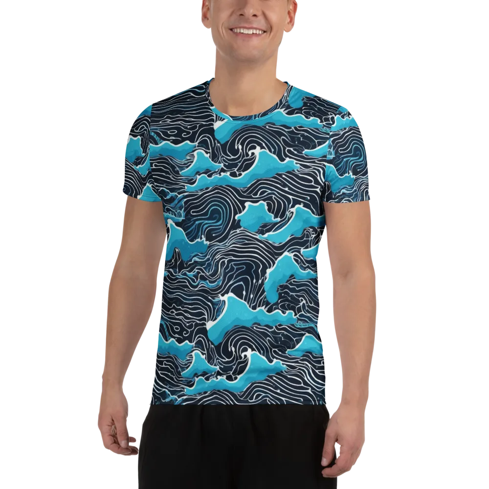 Azure Undertow on Men's Athletic T-Shirt — Front