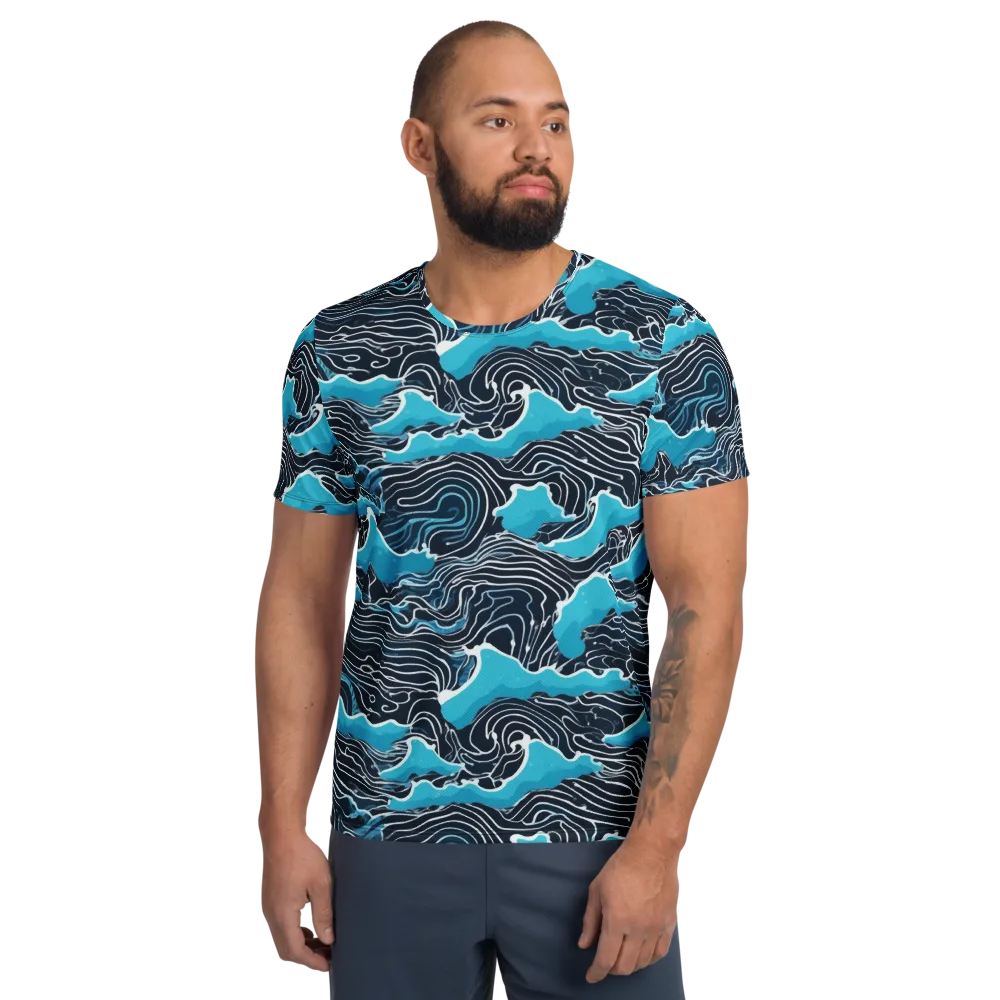 Azure Undertow on Men's Athletic T-Shirt — Front