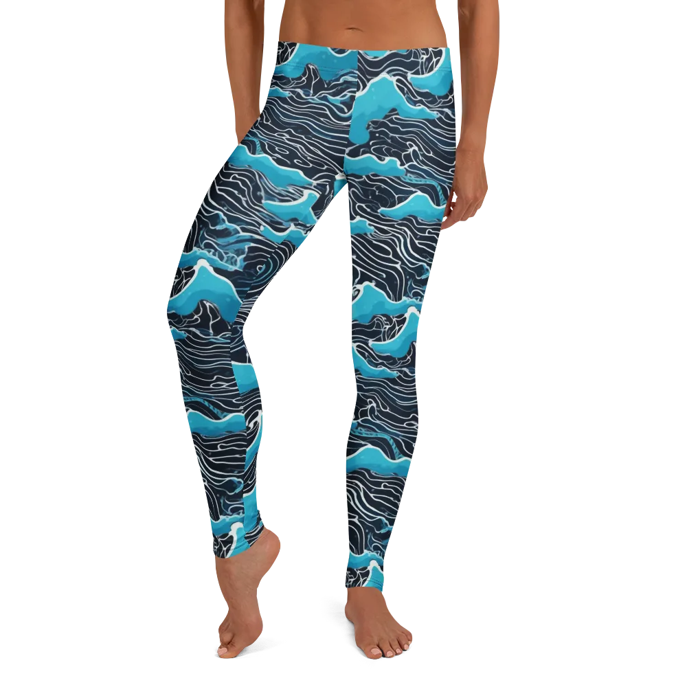 Azure Undertow on Leggings — Front