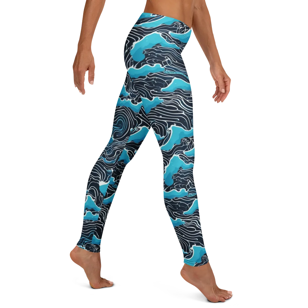 Azure Undertow on Leggings — Right