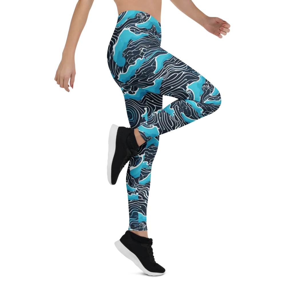 Azure Undertow on Leggings — Right