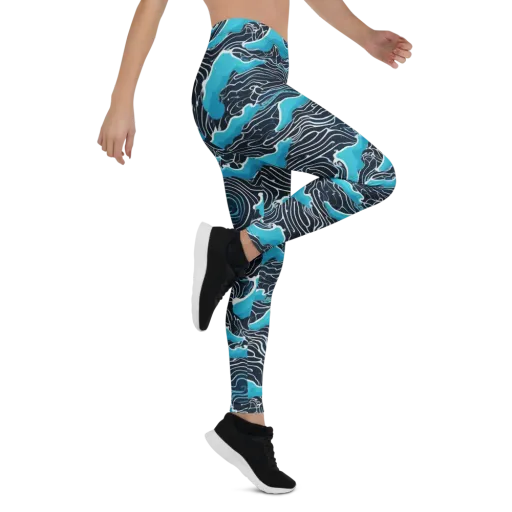 Azure Undertow on a Leggings