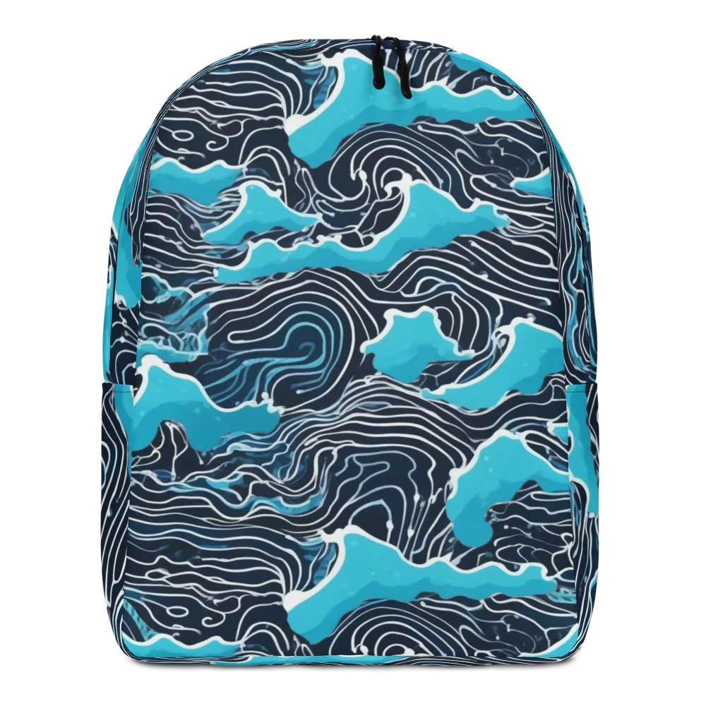Azure Undertow on Minimalist Backpack — Front