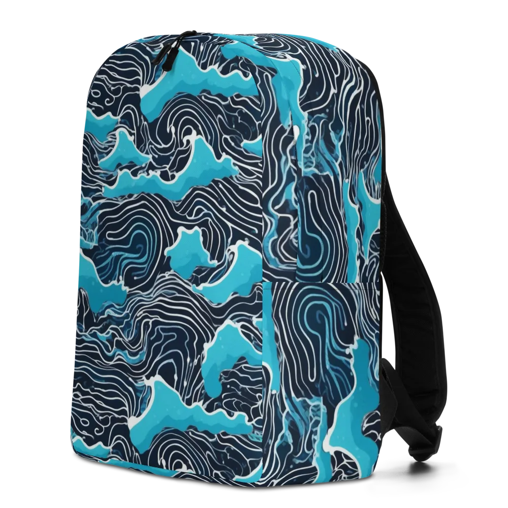 Azure Undertow on Minimalist Backpack — Left