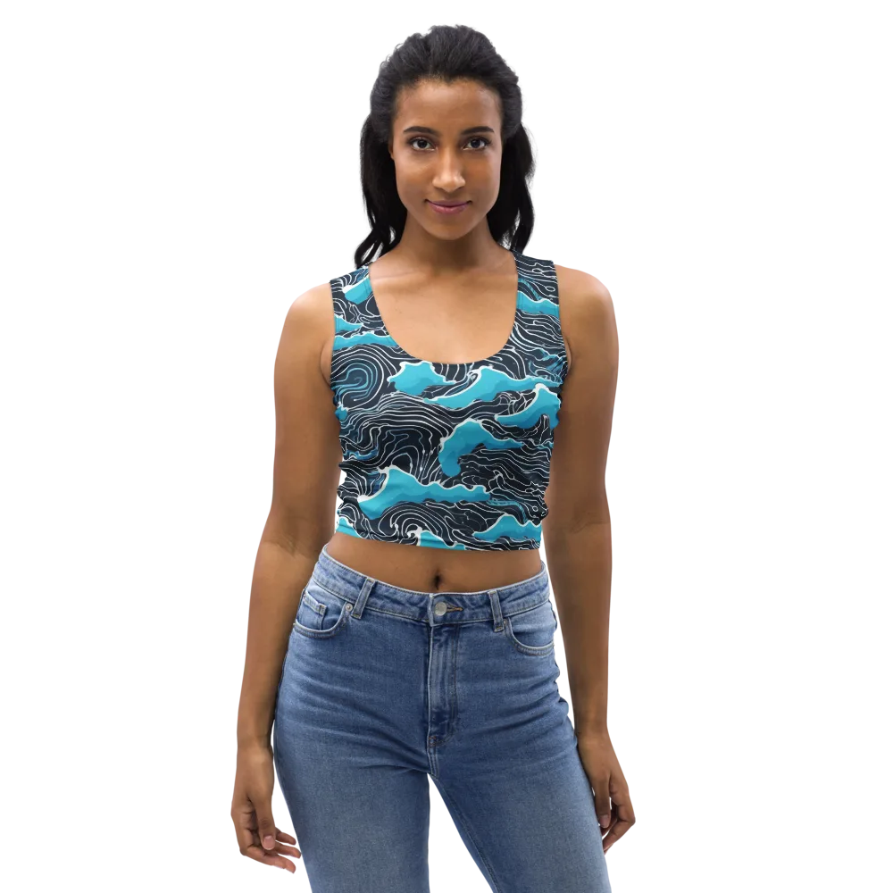 Azure Undertow on Crop Top — Front