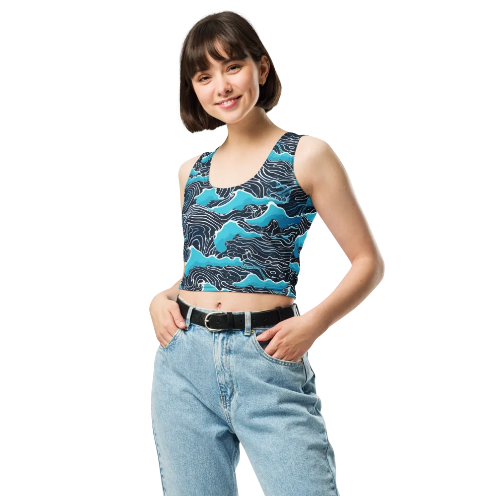 Azure Undertow on Crop Top — Front
