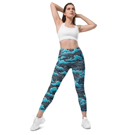 Azure Undertow on a Leggings with Pockets
