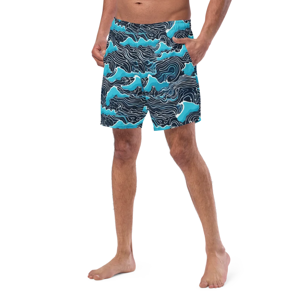 Azure Undertow on Swim Trunks — Left Front
