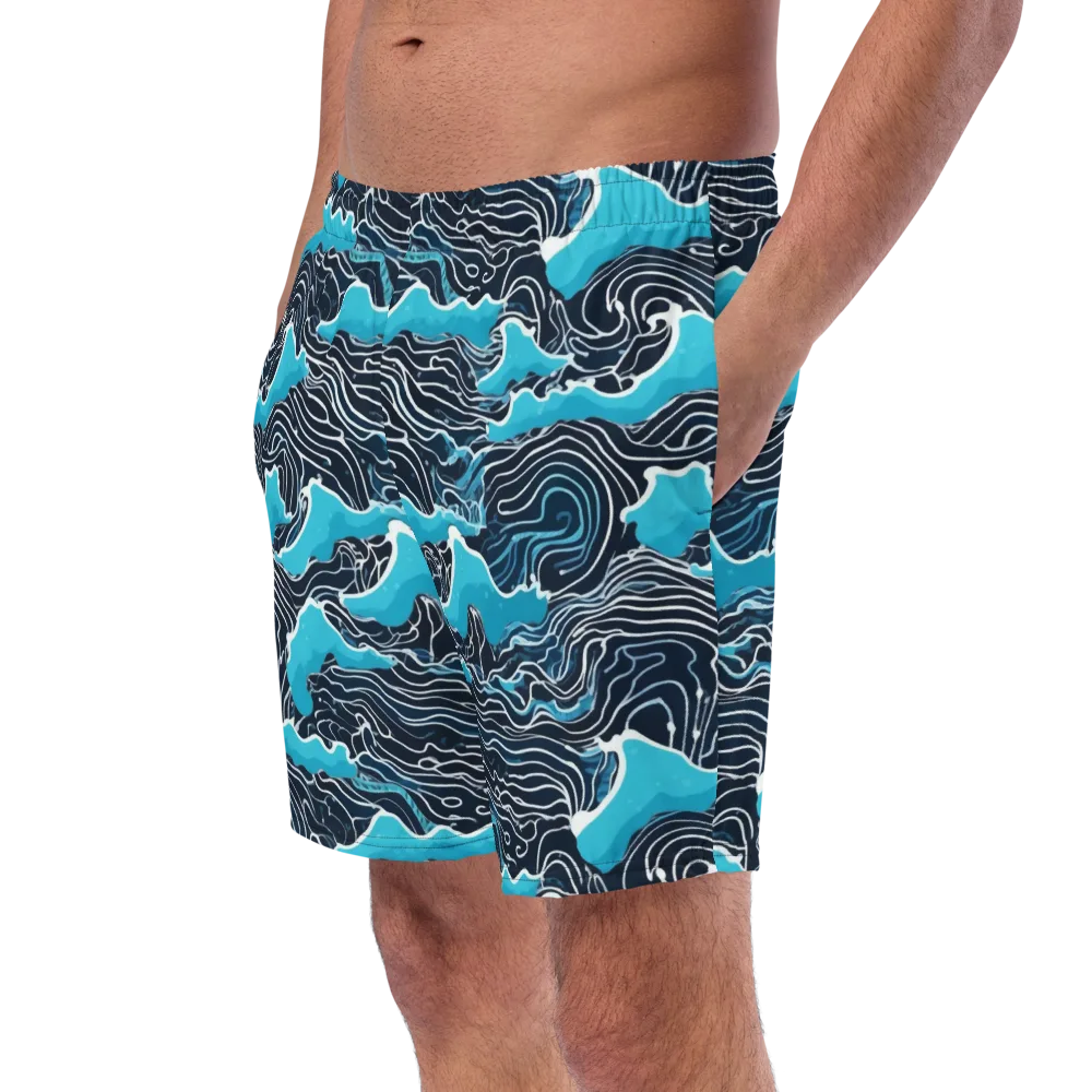 Azure Undertow on Swim Trunks — Left Front