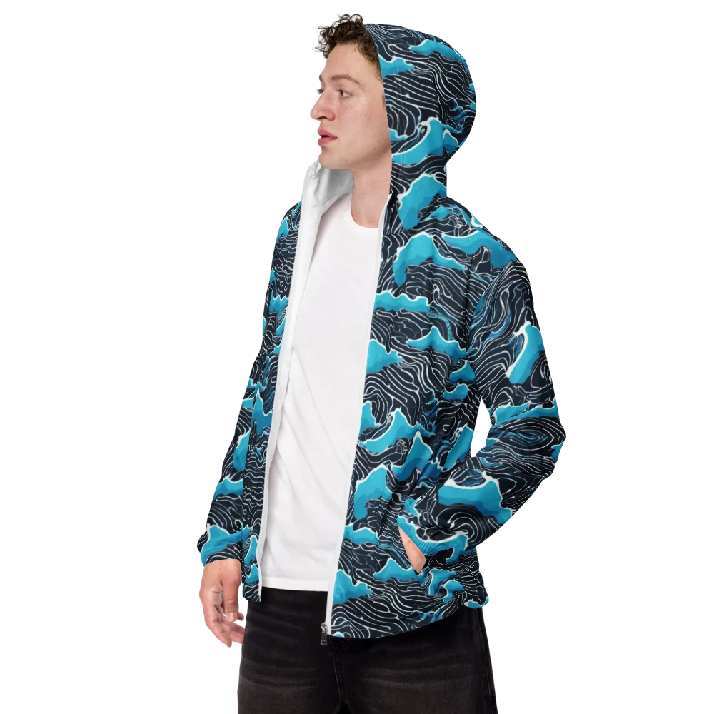 Azure Undertow on Men's Windbreaker — Left Front