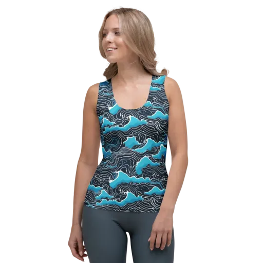 Azure Undertow on a Women's Tank Top