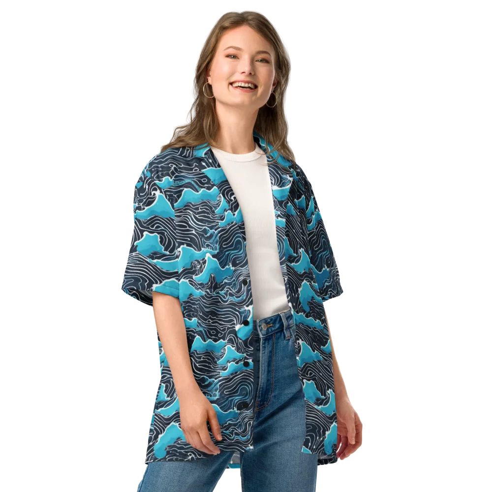 Azure Undertow on Button Shirt — Front