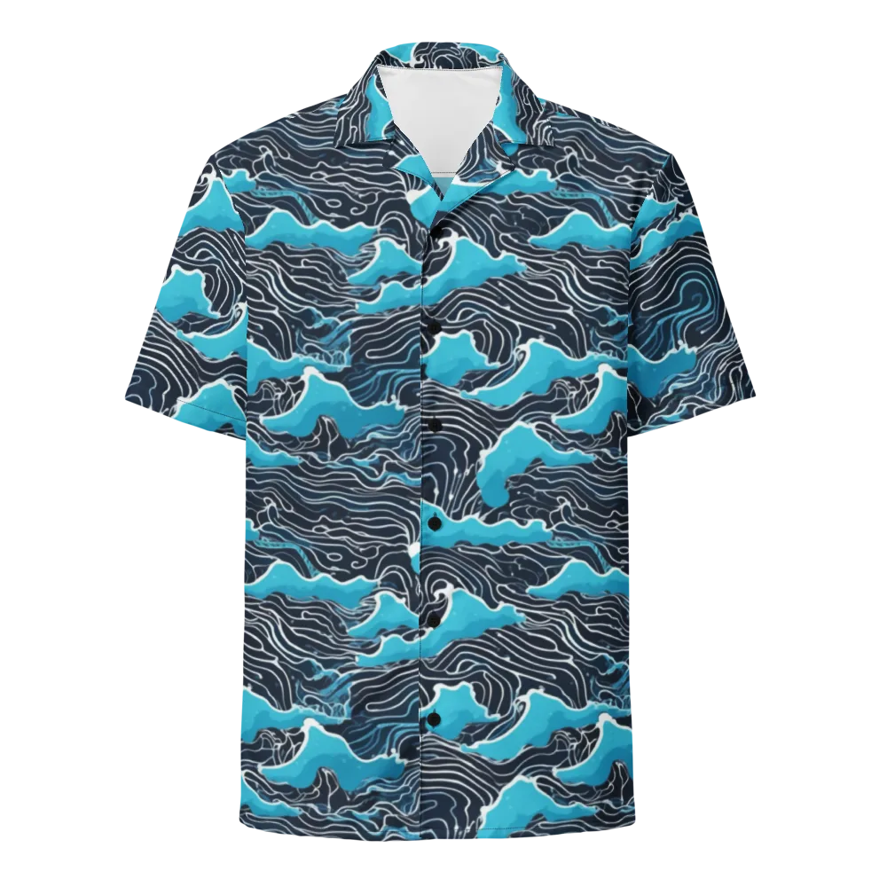 Azure Undertow on Button Shirt — Front