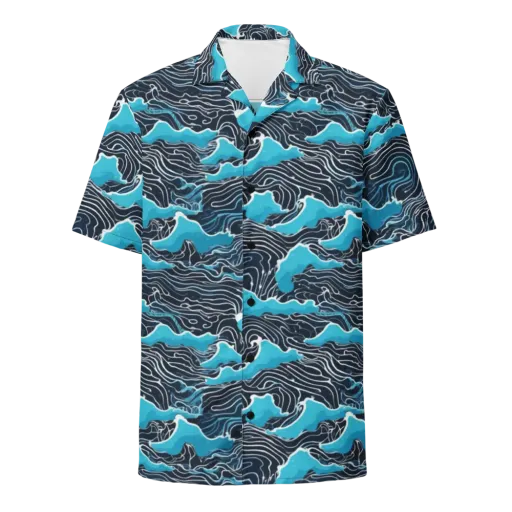 Azure Undertow on a Button Shirt