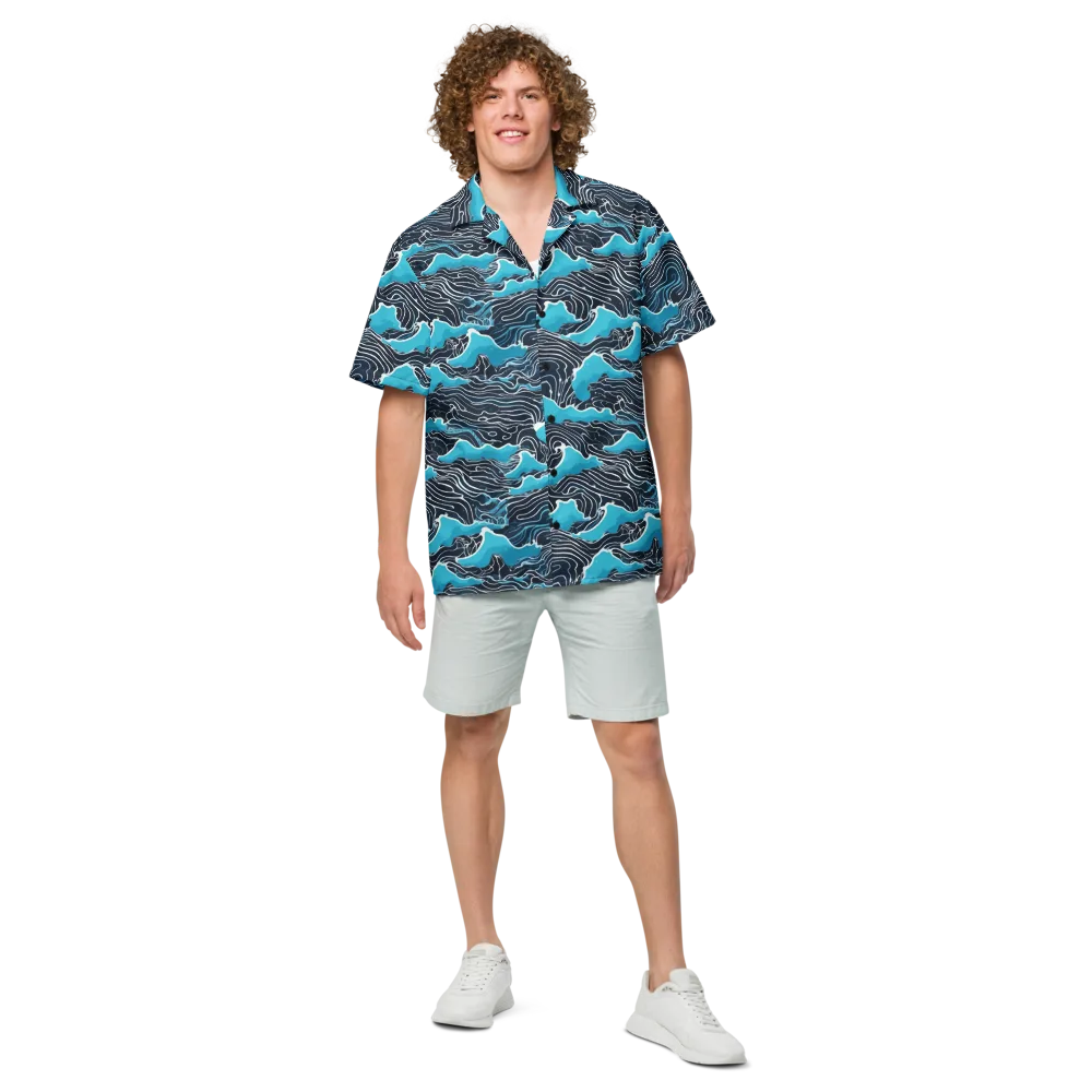Azure Undertow on Button Shirt — Front