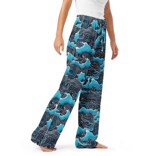 Azure Undertow on a Women's Pajama Pants