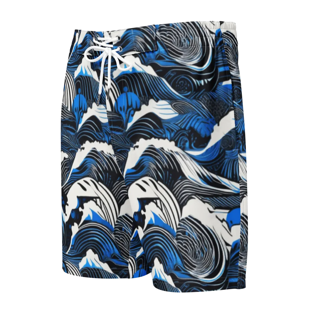 Cobalt Undertow on Men's Board Shorts — Front