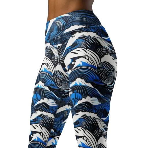 Cobalt Undertow on a Yoga Leggings