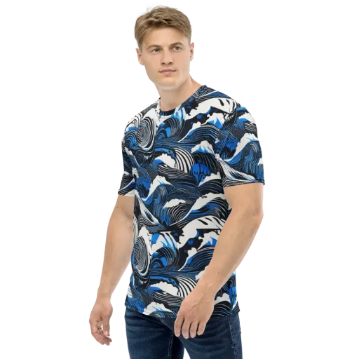 Cobalt Undertow on a Men's Crew Neck T-Shirt