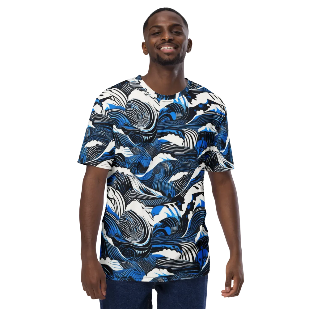 Cobalt Undertow on Men's Crew Neck T-Shirt — Front