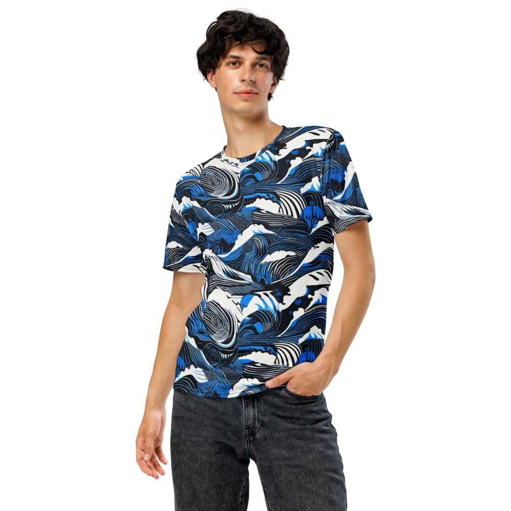 Cobalt Undertow on Men's Crew Neck T-Shirt — Front