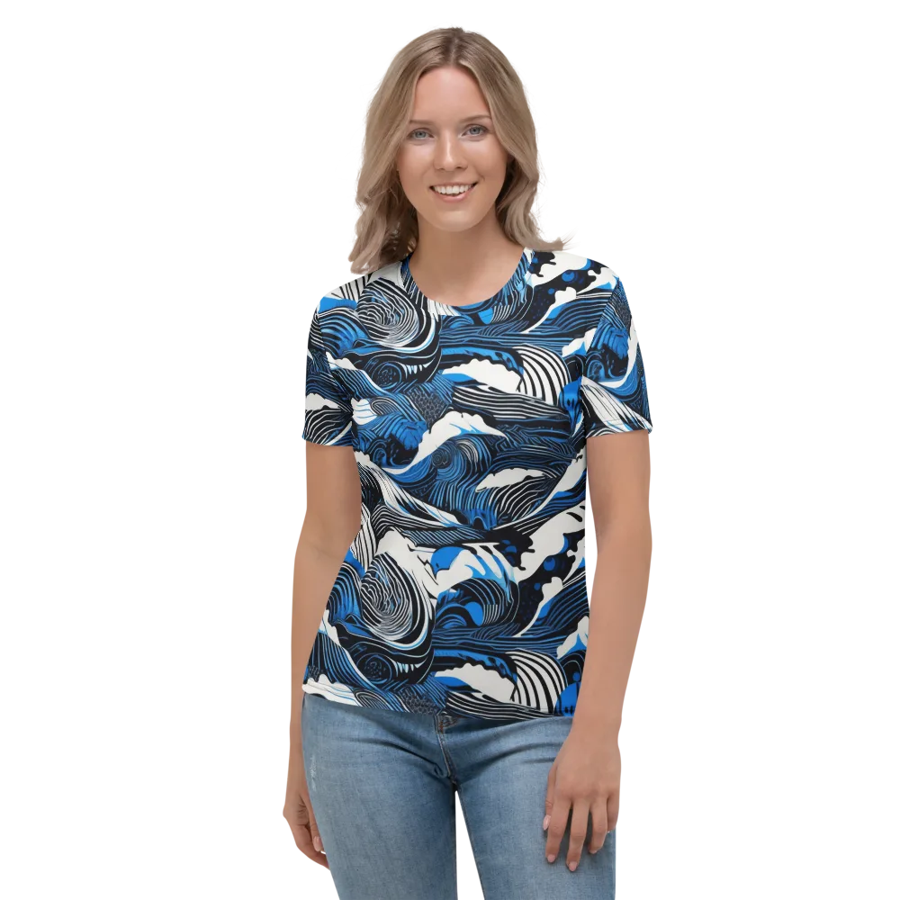 Cobalt Undertow on Women's Crew Neck T-Shirt — Front