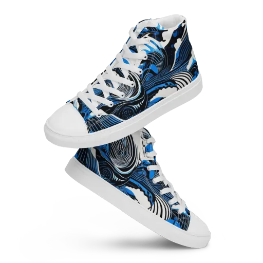 Cobalt Undertow on a Women's High Top Canvas Shoes