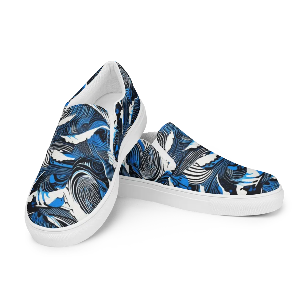 Cobalt Undertow on Men's Slip-On Canvas Shoes — Left Front